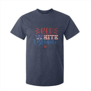 Funny 4th Of july Red White And Blonde T Shirt For Kid Patriotic American Flag TS11 Navy Print Your Wear