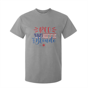 Funny 4th Of july Red White And Blonde T Shirt For Kid Patriotic American Flag TS11 Sport Gray Print Your Wear