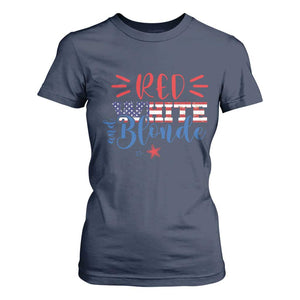 Funny 4th Of july Red White And Blonde T Shirt For Women Patriotic American Flag TS11 Navy Print Your Wear