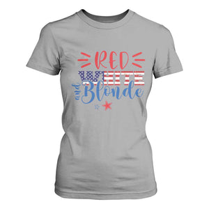 Funny 4th Of july Red White And Blonde T Shirt For Women Patriotic American Flag TS11 Sport Gray Print Your Wear