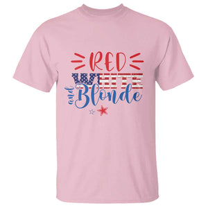 Funny 4th Of july Red White And Blonde T Shirt Patriotic American Flag TS11 Light Pink Print Your Wear