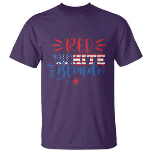 Funny 4th Of july Red White And Blonde T Shirt Patriotic American Flag TS11 Purple Print Your Wear