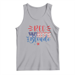 Funny 4th Of july Red White And Blonde Tank Top Patriotic American Flag TS11 Athletic Heather Print Your Wear