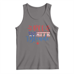 Funny 4th Of july Red White And Blonde Tank Top Patriotic American Flag TS11 Deep Heather Print Your Wear