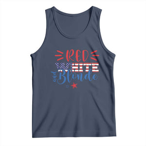 Funny 4th Of july Red White And Blonde Tank Top Patriotic American Flag TS11 Navy Print Your Wear