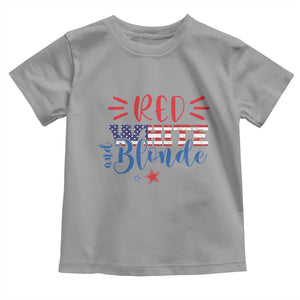 Funny 4th Of july Red White And Blonde Toddler T Shirt Patriotic American Flag TS11 Sport Gray Print Your Wear