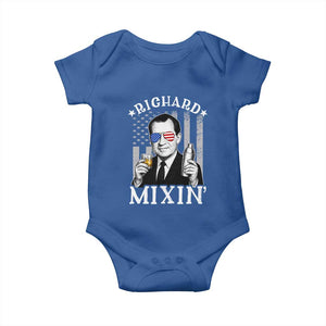 Funny 4th of July Baby Onesie Richard Mixin Patriotic Nixon Bartender American Flag TS10 Royal Blue Print Your Wear