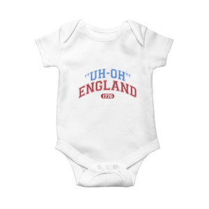 Funny 4th of July Baby Onesie Uh Oh England 1776 TS10 White Print Your Wear