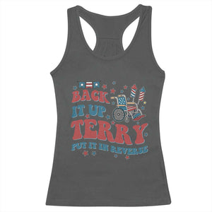 Funny 4th of July Back It Up Terry Put It In Reverse Racerback Tank Top TS10 Dark Heather Print Your Wear