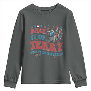 Funny 4th of July Back It Up Terry Put It In Reverse Youth Sweatshirt TS10 Dark Heather Print Your Wear