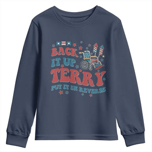Funny 4th of July Back It Up Terry Put It In Reverse Youth Sweatshirt TS10 Navy Print Your Wear