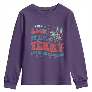 Funny 4th of July Back It Up Terry Put It In Reverse Youth Sweatshirt TS10 Purple Print Your Wear