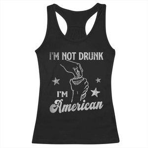 Funny 4th of July Drinking Racerback Tank Top Not Drunk I am American TS10 Black Print Your Wear