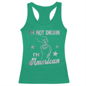 Funny 4th of July Drinking Racerback Tank Top Not Drunk I am American TS10 Irish Green Print Your Wear