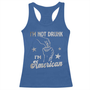 Funny 4th of July Drinking Racerback Tank Top Not Drunk I am American TS10 Royal Blue Print Your Wear