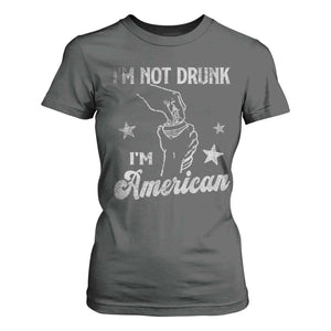 Funny 4th of July Drinking T Shirt For Women Not Drunk I am American TS10 Dark Heather Print Your Wear