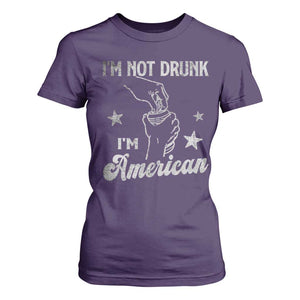 Funny 4th of July Drinking T Shirt For Women Not Drunk I am American TS10 Purple Print Your Wear