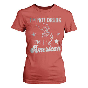 Funny 4th of July Drinking T Shirt For Women Not Drunk I am American TS10 Red Print Your Wear