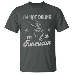 Funny 4th of July Drinking T Shirt Not Drunk I am American TS10 Dark Heather Print Your Wear