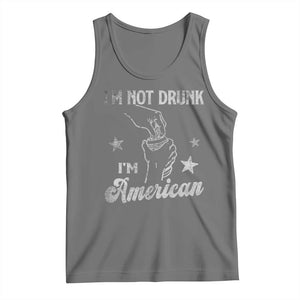 Funny 4th of July Drinking Tank Top Not Drunk I am American TS10 Black Heather Print Your Wear