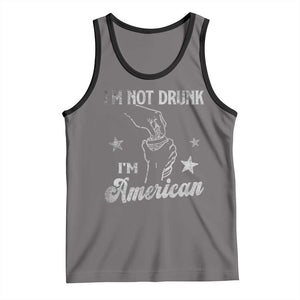 Funny 4th of July Drinking Tank Top Not Drunk I am American TS10 Deep Heather Black Print Your Wear