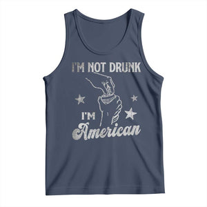 Funny 4th of July Drinking Tank Top Not Drunk I am American TS10 Navy Print Your Wear