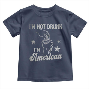 Funny 4th of July Drinking Toddler T Shirt Not Drunk I am American TS10 Navy Print Your Wear