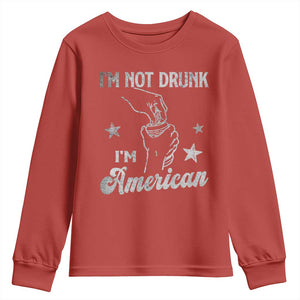 Funny 4th of July Drinking Youth Sweatshirt Not Drunk I am American TS10 Red Print Your Wear