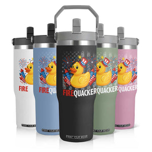 Funny 4th of July Duck Firequacker Flip Straw Tumbler Patriotic Vintage American Flag TS11 Print Your Wear