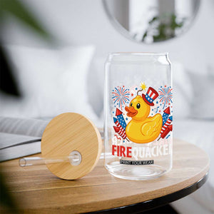 Funny 4th of July Duck Firequacker Glass Can Patriotic Vintage American Flag TS11 Print Your Wear