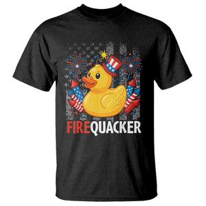 Funny 4th of July Duck Firequacker T Shirt Patriotic Vintage American Flag TS11 Black Print Your Wear