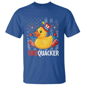 Funny 4th of July Duck Firequacker T Shirt Patriotic Vintage American Flag TS11 Royal Blue Print Your Wear