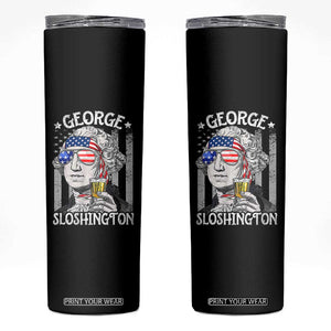 Funny 4th of July George Sloshington Washington Skinny Tumbler Retro America Flag TS10 Black Print Your Wear