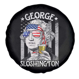 Funny 4th of July George Sloshington Washington Spare Tire Cover Retro America Flag TS10 Print Your Wear