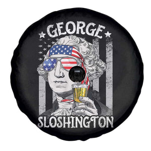 Funny 4th of July George Sloshington Washington Spare Tire Cover Retro America Flag TS10 Print Your Wear