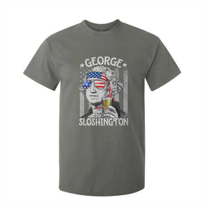 Funny 4th of July George Sloshington Washington T Shirt For Kid Retro America Flag TS10 Military Green Print Your Wear