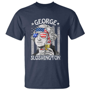 Funny 4th of July George Sloshington Washington T Shirt Retro America Flag TS10 Navy Print Your Wear