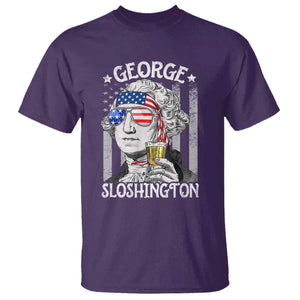 Funny 4th of July George Sloshington Washington T Shirt Retro America Flag TS10 Purple Print Your Wear