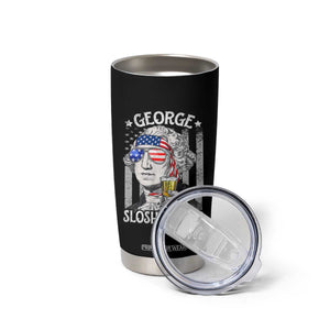 Funny 4th of July George Sloshington Washington Tumbler Cup Retro America Flag TS10 Print Your Wear