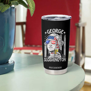 Funny 4th of July George Sloshington Washington Tumbler Cup Retro America Flag TS10 Print Your Wear