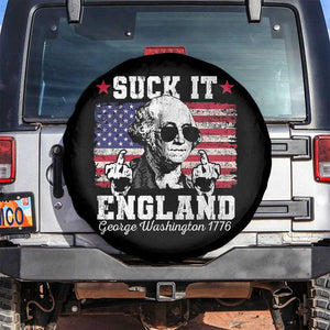 Funny 4th of July George Washington Spare Tire Cover Suck It England 1776 TS10 No hole Black Print Your Wear