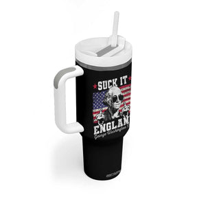 Funny 4th of July George Washington Tumbler With Handle Suck It England 1776 TS10 Print Your Wear