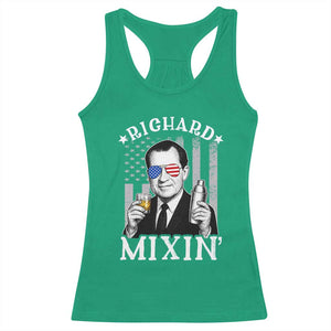 Funny 4th of July Racerback Tank Top Richard Mixin Patriotic Nixon Bartender American Flag TS10 Irish Green Print Your Wear