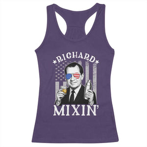 Funny 4th of July Racerback Tank Top Richard Mixin Patriotic Nixon Bartender American Flag TS10 Purple Print Your Wear