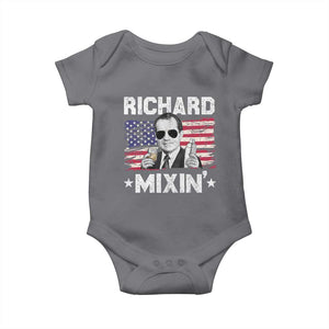 Funny 4th of July Richard Nixon Mixin Baby Onesie Patriotic Bartender American Flag TS10 Charcoal Print Your Wear