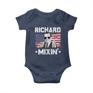 Funny 4th of July Richard Nixon Mixin Baby Onesie Patriotic Bartender American Flag TS10 Navy Print Your Wear
