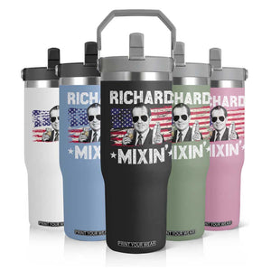 Funny 4th of July Richard Nixon Mixin Flip Straw Tumbler Patriotic Bartender American Flag TS10 Print Your Wear