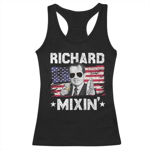 Funny 4th of July Richard Nixon Mixin Racerback Tank Top Patriotic Bartender American Flag TS10 Black Print Your Wear