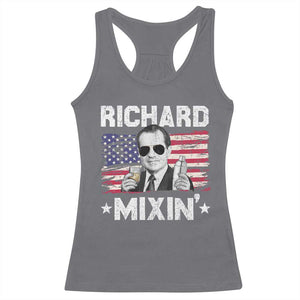 Funny 4th of July Richard Nixon Mixin Racerback Tank Top Patriotic Bartender American Flag TS10 Charcoal Print Your Wear