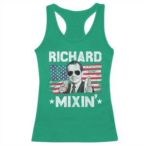 Funny 4th of July Richard Nixon Mixin Racerback Tank Top Patriotic Bartender American Flag TS10 Irish Green Print Your Wear